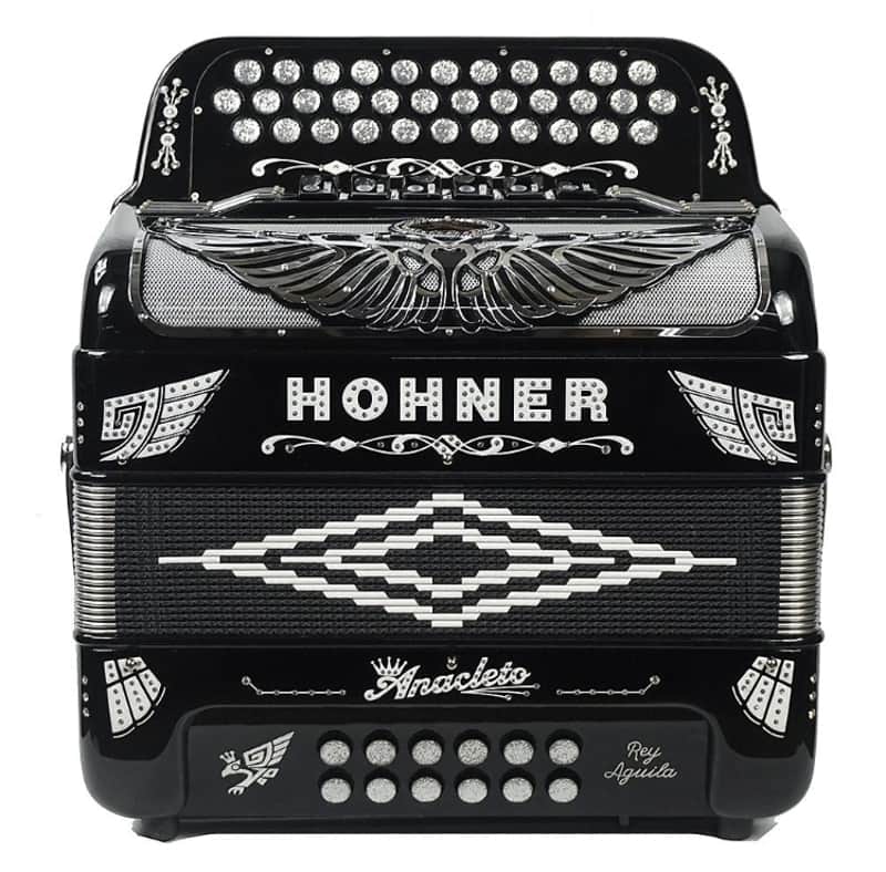 Hohner Anacleto Rey Aguila Two Tone FBE/GCF Compact Accordion Black | Mint image 1