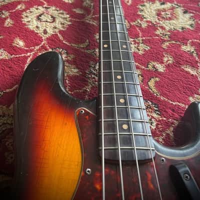 1963 Fender Jazz Bass In Sunburst Finish with Original Hard Case image 4