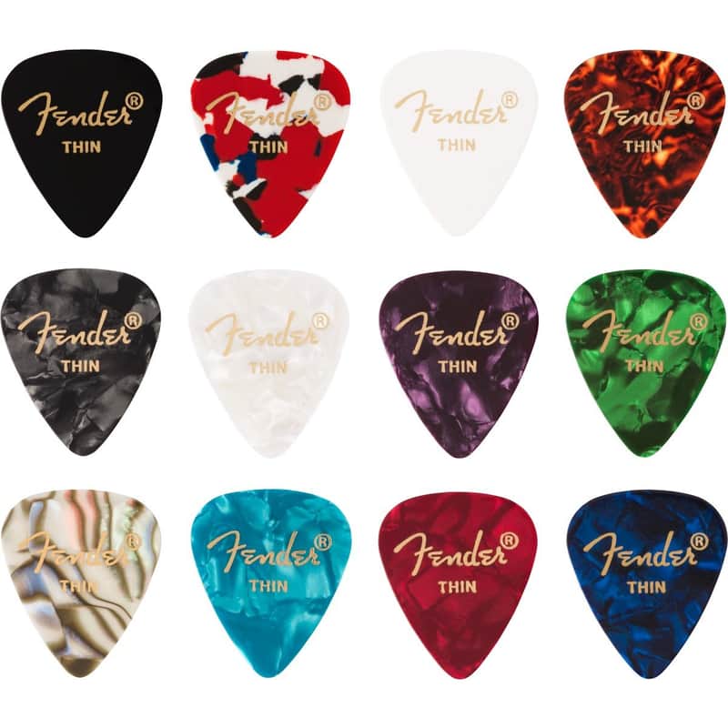 Fender 351 Celluloid Medley Picks - Thin (12) image 1