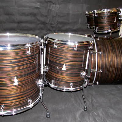 Brady Drums  Brady Maccasar Jarrah Ply 5-Piece Drum Kit Maccasar Ebony Gloss Maccasar Ebony Gloss image 11