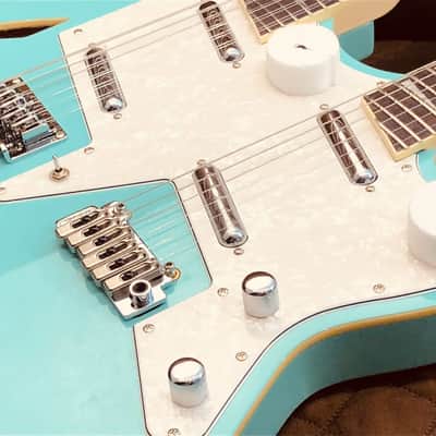 Eastwood SURFCASTER 12/6 Bound Tone-Chambered Mahogany Body Double Neck Electric Guitar w/Hard Case image 16
