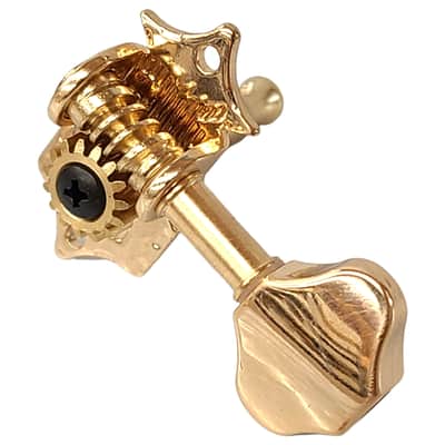Gold 3x3 Tuning Pegs Guitar Scalloped Buttons Butterbean Vintage Open Gear Keys image 3