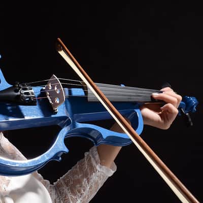 Cxxss 4/4 Violin Electric Violin(right hand)Blue-US image 16