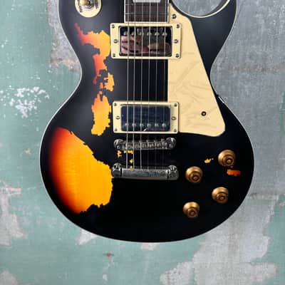 Vintage V100MR-BK Icon Series Single Cut - Black / Sunburst image 2