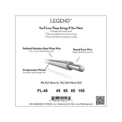 DR Strings FL-45 Hi-Beam Flatwound Bass 45-105 image 2