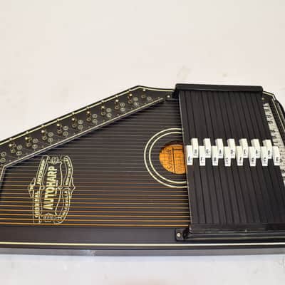 Oscar Schmidt OS73B 15-Chord Autoharp, 1930s Reissue, Black Satin w/ Case image 2