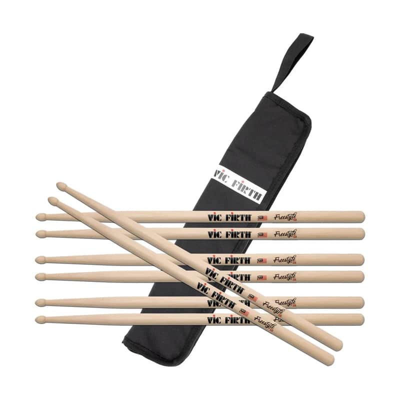 Vic Firth #PFS5B.4-ESB.1 - FS5B Bundle 4PR W/ Free Essential Stick Bag - Black image 1