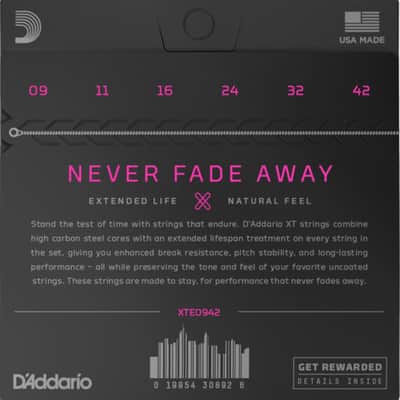 D'Addario XTE0942 Nickel Plated Steel Electric Strings, Super Light, 09-42 image 2