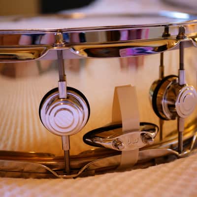 DW Collector's Series Snare Drum 2002 - Polished Brass w/ video image 7