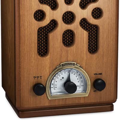 Classic Vintage Retro Style AM/FM Radio with Bluetooth - Handmade Wooden Exterior image 1