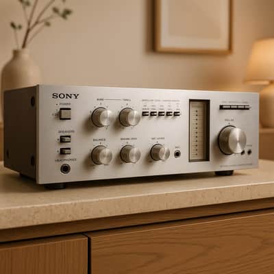 Vintage Sony TA-3200F Solid State Stereo Amplifier With Wood