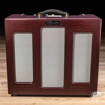 Magnatone Varsity Reverb Point-To-Point 15W 1x12” Combo Amp – Cathedral Burgundy image 2