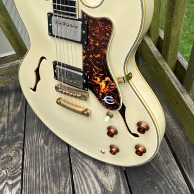 Epiphone Sheraton II 1993 - RARE Vintage Alpine White! - MIK - 8.2 lbs with HSC - Samick 335 Made in Korea image 3