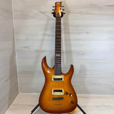 ESP LTD H-101FM Amber Sunburst Flame Maple Electric Guitar 2009 image 6