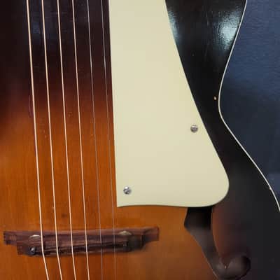 Vintage RARE 1956 Kay Model K32 Sunburst Super Grand Archtop Neck Reset Pro Setup New Strings Softshell Case image 4