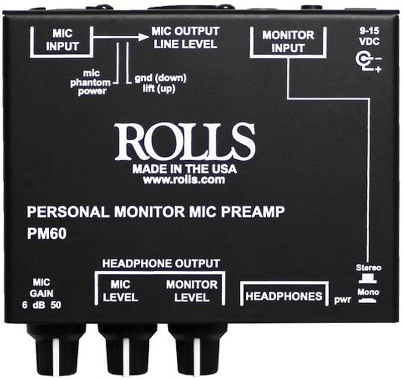 Rolls PM60 Personal Monitor Microphone Preamp image 1