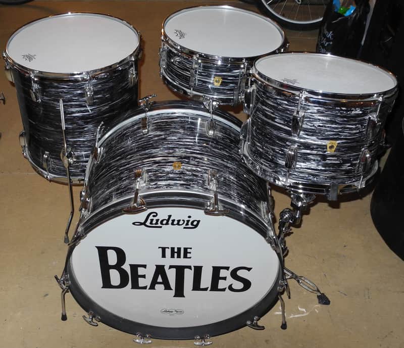 Vintage Ludwig Black Oyster Pearl Drum Set w/ Snare! 60's Ringo Kit! Brooklyn NY image 1