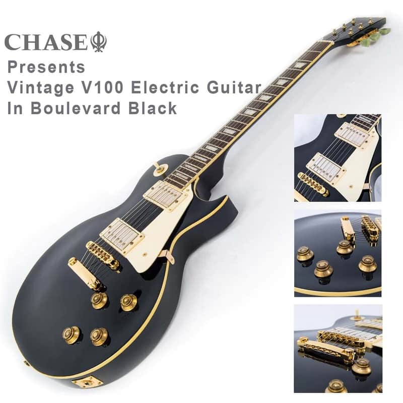 Vintage V100 Premium Full Size Electric Guitar | Boulevard Black | V100BB Limited Edition image 1