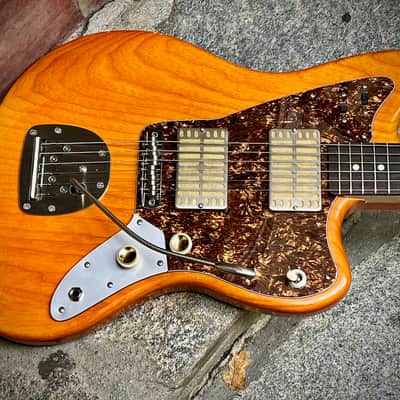 Waterslide Guitars Offset Sunset Orange w/Mojo Dual Foil Gold Pickups, Descendant Vibrato, Staytrem image 7