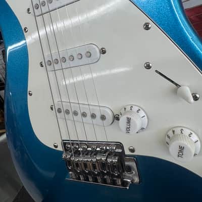 Assassin Stratocaster style electric guitar. - Blue Sparkle. image 8