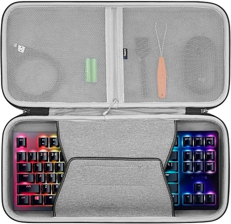 Keyboard Case, Hard Shell Travel Carrying Bag for 80%/87 Key Computer Mechanical Gaming Keyboard Compatible With Razer Huntsman V2 TKL, BlackWidow TE Chroma v2 image 1