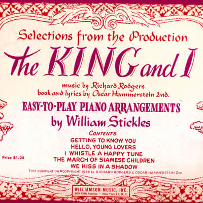 The King and I Vintage Musical 1951 Easy-to-Play Piano Arrangement Sheet Music, Rodgers Hammerstein, Margaret Landon, Gertrude Lawrence, Yul Brinner Deborah Kerr Vocal 2nd image 1