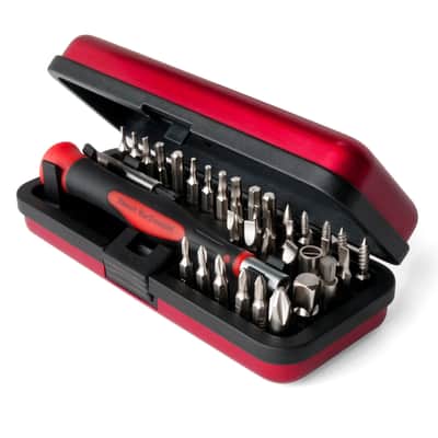 StewMac Guitar Tune-up Set, Metric (104743) – Pro Setup Tools for Guitarists with StroboClip HD Tuner Radius Gauges Action Gauge Spanner Screwdriver for Accurate Guitar Maintenance and Adjustment image 3