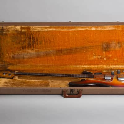 Fender Jazz Bass Solid Body Electric Bass Guitar (1960), ser. #54837, original brown tolex hard shell case. image 10