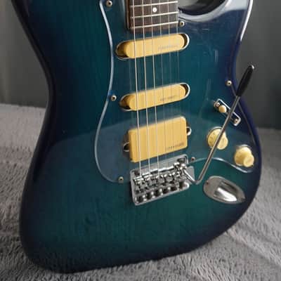 Fernandes “The Function” ST-45C MIJ Electric Guitar Blue Burst Flame Top w/ Fernandes Hard Case image 1