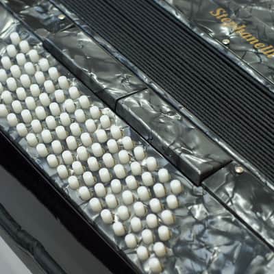 Stephanelli 96 Bass Accordion "Elite" Model Perloid Grey image 2