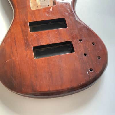 Glossy Brown 6 String Bass Basswood Body image 3
