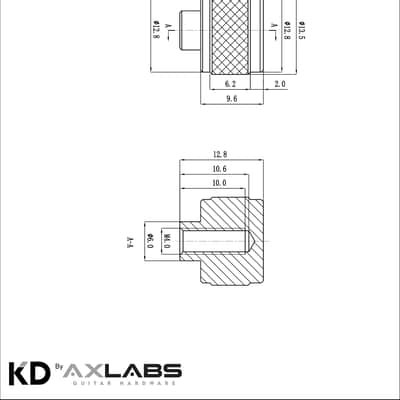 KD By AxLabs Threaded Strap Buttons (2) - Gretsch®-Style - Satin Chrome image 2