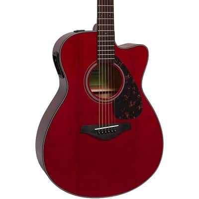 Yamaha FSX800C Small Body Acoustic-Electric Guitar Ruby Red image 2