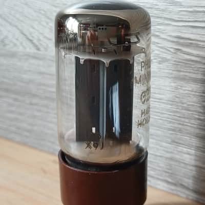 Ultra rare 1959  "A"NOS PHILIPS AMPEREX  GZ34 5AR4 double D GETTER f33 SMOOTH PLATE from SITTARD made ! PERFECT  balance super strong  Miniwatt label like Mullard image 10