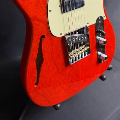 G&L Tribute ASAT Classic Bluesboy Semi-Hollow Electric Guitar Clear Orange Finish image 5