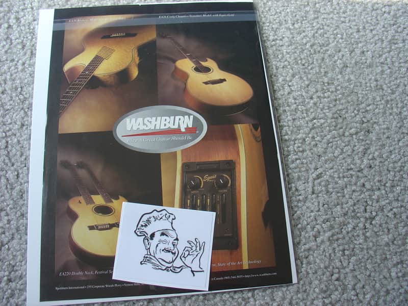 Washburn Vintage Advertisement for Washburn acoustic guitars 1980's image 1