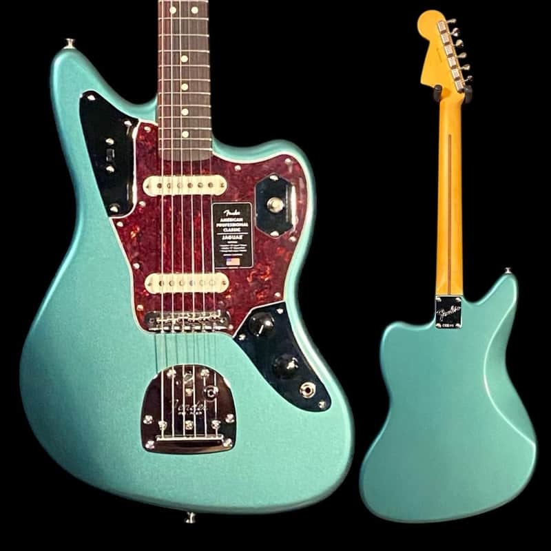 Fender American Professional Classic Jaguar Electric Guitar - Faded Sherwood Green Metallic image 1