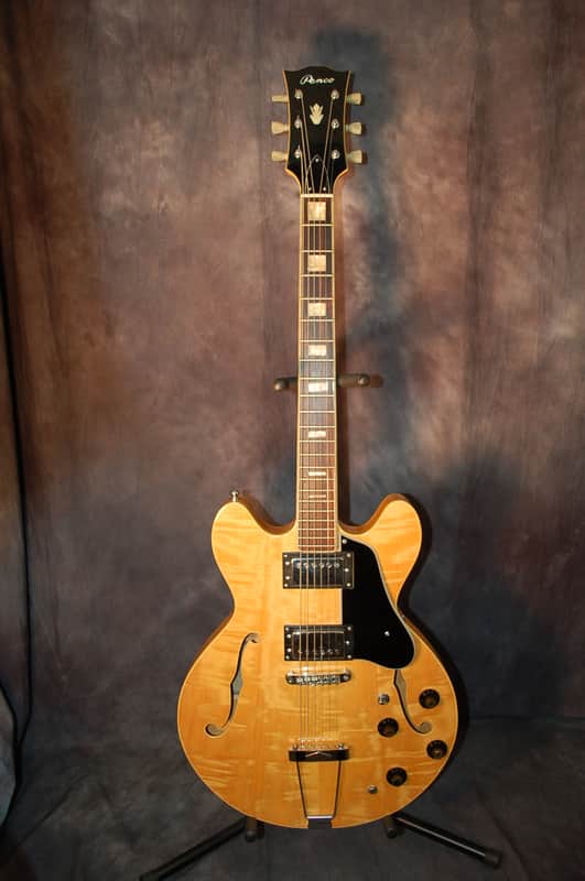 Video Demo 1978 Vintage Japan  Lawsuit Penco E-20N 335 Flamey Body Pro SEtup New  Hard Shell Case image 1