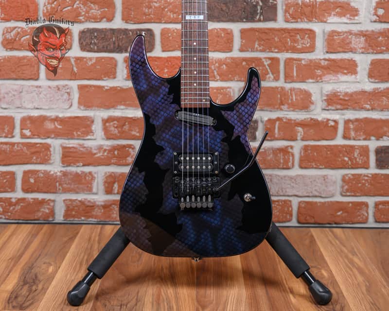 ESP M-II Deluxe Blue Snakeskin 1992 w/Hard Shell Case image 1