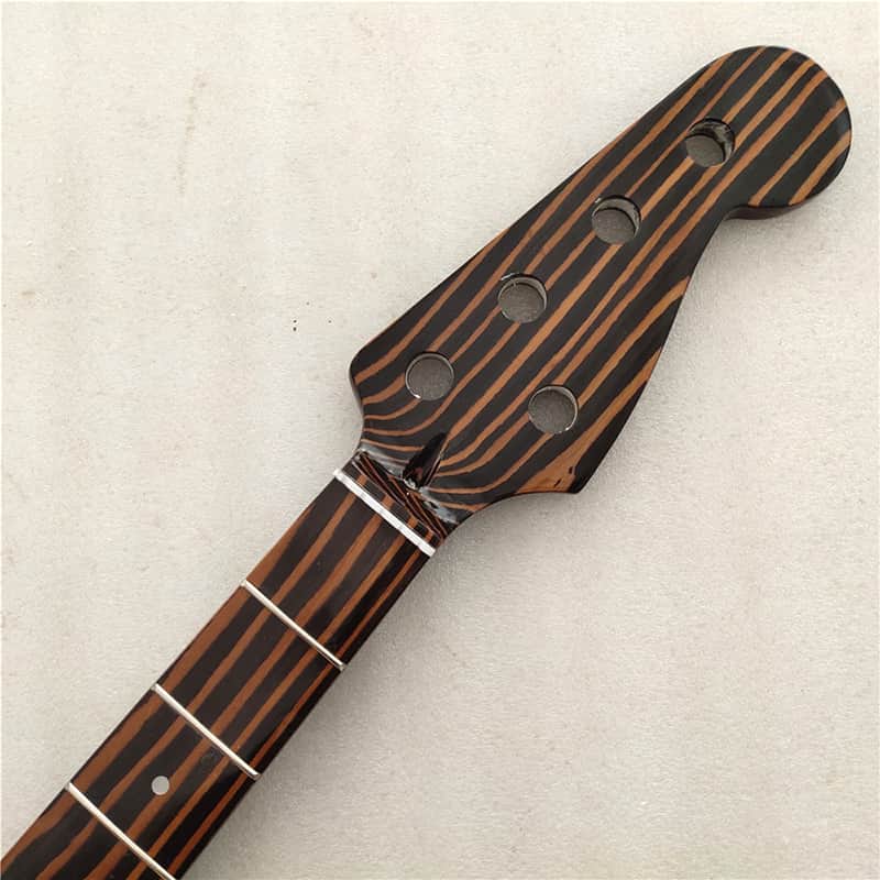 5 String Zebra Wood Bass Guitar Neck,20-Fret image 1