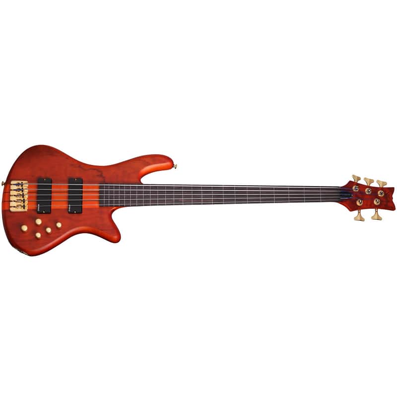Schecter Stiletto Studio-5 FL Active Fretless 5-String Bass Honey Satin image 1