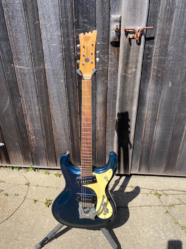 Vintage 1965 Mosrite Ventures Model Vibramute Ink Blue image 1