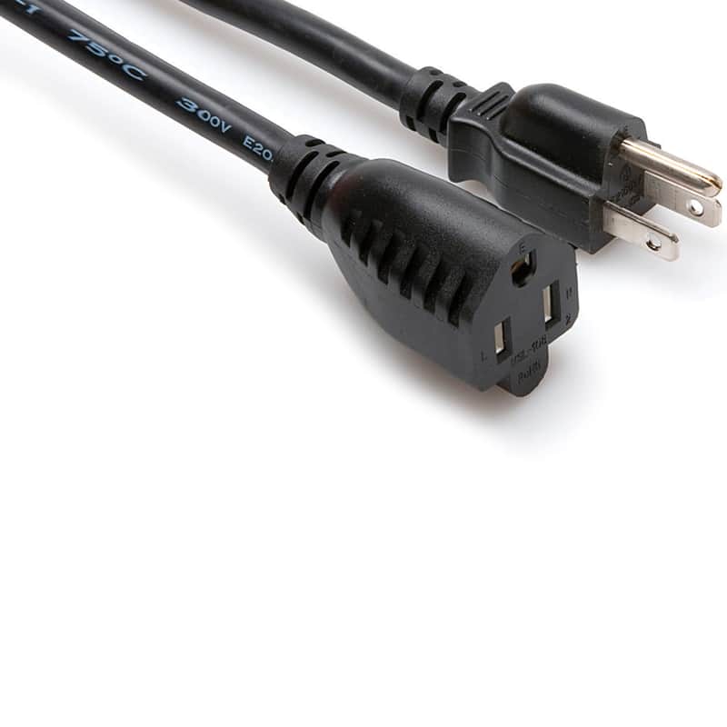 Mint Hosa PWX-4100 14 AWG Edison Power Extension Cord NEMA 5-15R to NEMA 5-15P, 100ft image 1