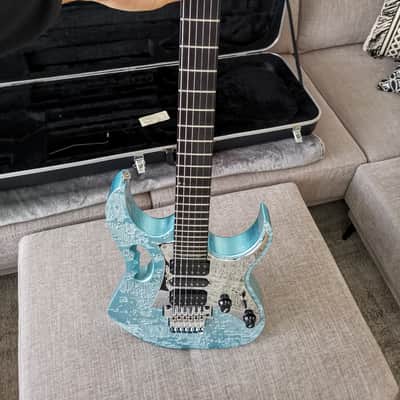 Ibanez JEM90HAM Steve Vai Signature 1998 - Blue-Green Metallic Texture image 1