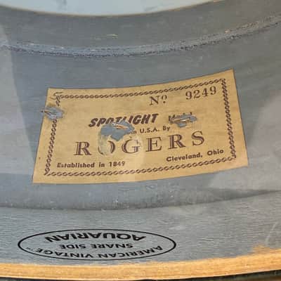 Vintage 60's Rogers Cleveland Spotlight 5x14" Snare Drum in Blue Sparkle with S-Hoop Batter (Rm4) image 7