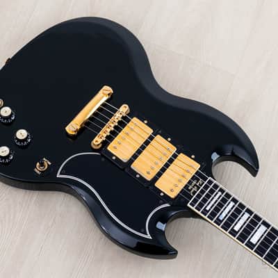 1999 Gibson Custom Shop 1961 Les Paul SG Custom Ebony 3 Pickup w/ 57 Classic PAFs, Case image 8
