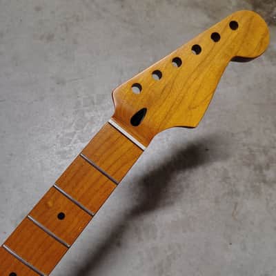 Roasted Maple Strat Neck fits fender Stratocaster body 22 frets Modern Satin image 1
