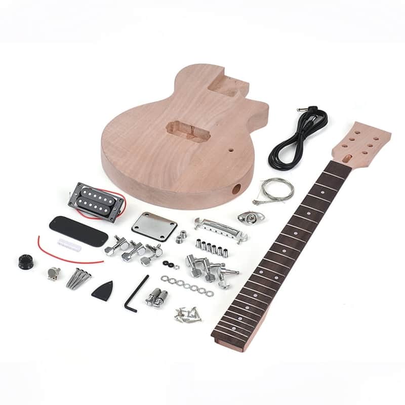 OEM LP Style Unfinished DIY Electric Guitar Kit Mahogany Body & Neck Rosewood Fingerboard Single Dual-coil Pickup image 1