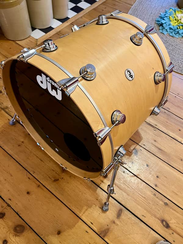 DW Collectors Bass Drum 22x18 Natural Satin Maple Bass Drum 2010ish - Satin Natural Maple image 1