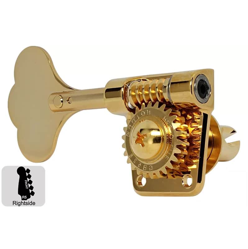 GOTOH GB528 Res-o-lite Bass Tuning Machines Tuners - 5R - Gold image 1
